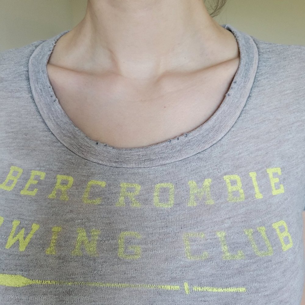Distressed Grey "Rowing Club" Cotton Tee - Picture 4 of 7